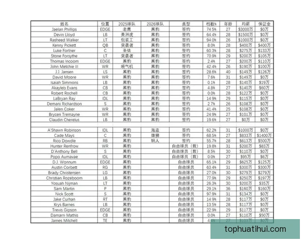 2026年国联自由市场分析与评分：各球队阵容补强策略详解